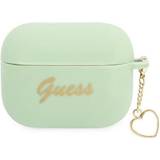 Guess Headphone Accessories Guess AirPods Pro Skal Silicone Charm Heart Collection Grön