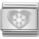 Nomination Classic Silvershine Christmas Heart and Snowflake Charm - Silver/White
