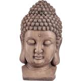 Decorative Garden Figure Buddha Head Grey Polyresin (35 x 65,5 x 38 cm) Figurine