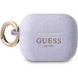 Guess Headphones Guess Silicone Glitter Skal AirPods Pro Lila