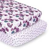 The Peanutshell Fitted Crib Sheets Butterfly & Ditsy 2-pack 28x52"