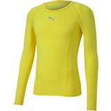 Men - Yellow Base Layer Tops Puma Langærmet T-shirt LIGA Baselayer Tee LS 655920-017 Størrelse