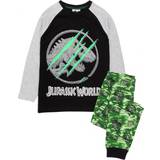 Polyester Night Garments Jurassic World Boy's Camo Long-Sleeved Pyjama Set - Black/Grey/Green