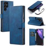 Samsung Galaxy S22 Ultra Wallet Cases CaseOnline Dg-Ming 3 Cards Wallet Case for Galaxy S22 Ultra