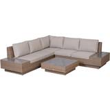 Beige Outdoor Lounge Sets Garden & Outdoor Furniture OutSunny 860-075 Outdoor Lounge Set, 1 Table incl. 3 Sofas