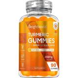 WeightWorld Turmeric Gummies 2100mg 90 Gummies 3 Months Supply Lemon Flavour with Ginger & Black Pepper 90 pcs