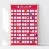 Posters Gift Republic 100 Dates Scratch Poster 42x60cm