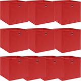 vidaXL 10 pcs Red 32x32x32 cm Fabric Storage Box