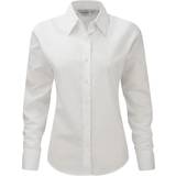 Silver - Women Shirts Russell Collection Ladies/Womens Long Sleeve Easy Care Oxford Shirt (Silver)