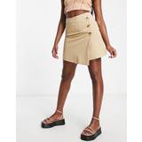 Y.A.S Skirts Y.A.S tailored suit skirt co-ord in camel-Neutral