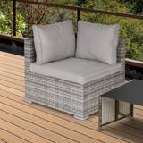Modular Sofa Garden & Outdoor Furniture on sale OutSunny Modular Rattan Corner Chair Grey Modular Sofa