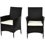 Patio Chairs Garden & Outdoor Furniture OutSunny 2PC Rattan Dining Set Coffee