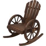 Outdoor Rocking Chairs Garden & Outdoor Furniture OutSunny Adirondack Rocking Chair Porch Poolside Garden Lounging Brown