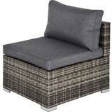 OutSunny Outdoor Garden Furniture Rattan Single Middle Sofa Deep Grey Modular Sofa
