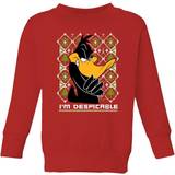 Red Sweatshirts Looney Tunes Daffy Duck Knit Kids' Christmas Sweatshirt 11-12
