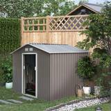 OutSunny Outdoor Storage Shed (Galvanised Metal Grey)