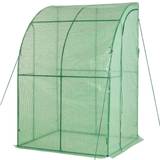 Lean-to Greenhouses OutSunny Walk-In Lean to Wall Greenhouse 143x118x212cm Green