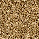 Creotime Creativ 686710 Rocaille Seed Beads, size 15/0 hole size 0,5-0,8 brass, 25g