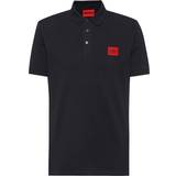 Polo Shirts on sale Hugo Boss Cotton-Pique Slim-Fit Polo Shirt With Red Logo Label - Black
