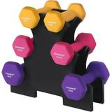 Pink Dumbbells Songmics Hex Dumbbells Set with Stand