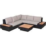 OutSunny Sofa Furniture 4 Pcs Outdoor Lounge Set, 1 Table incl. 2 Sofas