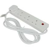 White Power Strips & Branch Plugs Status 4 Way Extension Socket (2 Metre Lead)