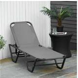 Sun Beds Garden & Outdoor Furniture OutSunny Sun Lounger w/ 5-Position