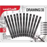 Uni Uni-Ball PIN Fineliners Black Set of 12