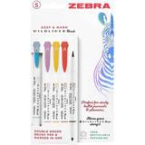 Zebra Mildliner Double Ended Brush Pen Assorted Deep and Warm Pack 5