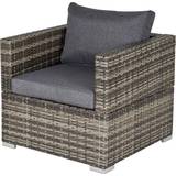 Lounge Chairs Patio Chairs Garden & Outdoor Furniture OutSunny Single Wicker Lounge Chair