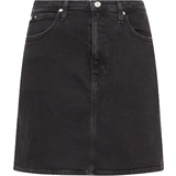Tape Denim Skirt - Black