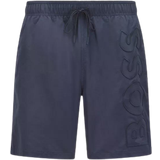 Men Swimming Trunks Hugo Boss Swim Shorts with Embroidered Logo - Dark Blue