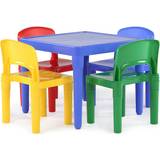 Plastic Furniture Set Humble Crew Primary Plastic Activity Table & 4 Chairs