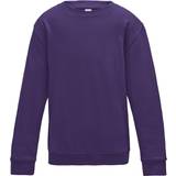 S Sweatshirts AWDis Kid's Plain Crew Neck Sweatshirt - Purple