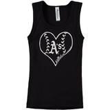 L Tank Tops Children's Clothing Soft As A Grape Youth Girl's Oakland Athletics Cotton Tank Top - Black