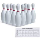 Toys Champion Sports Plastic Bowling Pins: Set for Training & Kids Games, Red/White