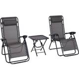 Sun Chairs Garden & Outdoor Furniture OutSunny Zero Gravity Chair & Table Set