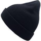 Red Beanies Children's Clothing Atlantis Kids Double Skin Beanie With Turn Up - Black