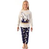 Elastane Pyjamases Children's Clothing Harry Potter Girls Hedwig Fleece Long Pyjama Set (12-13 Years) (Off White/Navy)