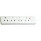Brennenstuhl Power Strips & Branch Plugs Brennenstuhl 4 Gang 2m White Neon Indicator Uk Plug