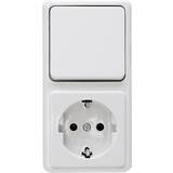Kopp Switch/socket combo Standard surface-mount Arctic white 108802007