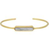 Yellow Bracelets Geometric Prism Lace Agate Bangle in Plated Sterling