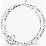 Joma Lila Bead Bracelet - Silver/Pearl