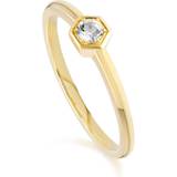 Topaz Rings Honeycomb Inspired Topaz Solitaire Ring in 9ct