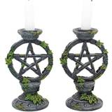 Anne Stokes Wiccan Pentagram multicolor Candlestick