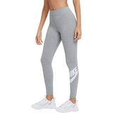 Black - Women Tights Nike Women's Sportswear Essential High Rise Leggings - Dark Grey Heather/White
