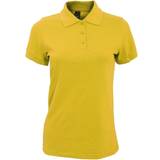 Women - Yellow Polo Shirts Sols Women's Prime Pique Polo Shirt - Gold