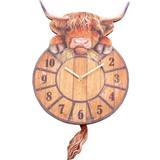 MDF Clocks Nemesis Now Highland Tickin' Cow Wall With Pendulum Tail Wall Clock