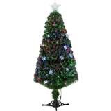 Metal Christmas Trees Homcom Prelit Fibre Optic Artificial Christmas Tree 150cm
