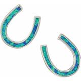 Opal Earrings Montana Silversmiths River Lights Horseshoe Earrings Opal/Silver